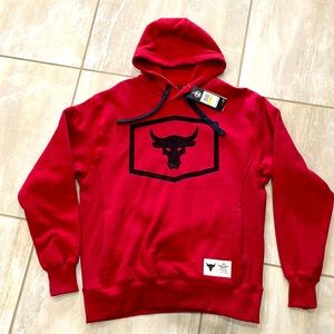 Mens Under Armour The Rock Red Hooded Sweatshirt NWT